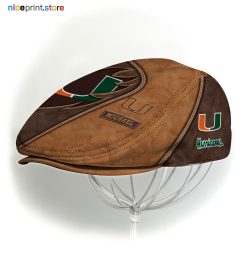 Miami Hurricanes NCAA Jeff Cap, Flat Cap, Driving Cap M52