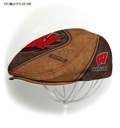 Wisconsin Badgers NCAA Jeff Cap, Flat Cap, Driving Cap M52