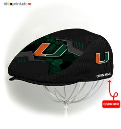 Miami Hurricanes NCAA Jeff Cap, Flat Cap, Driving Cap M53