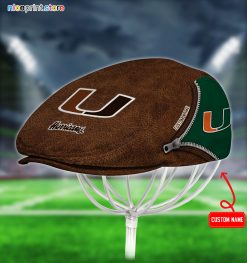 Miami Hurricanes NCAA Jeff Cap, Flat Cap, Driving Cap M27