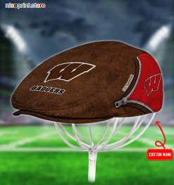 Wisconsin Badgers NCAA Jeff Cap, Flat Cap, Driving Cap M27