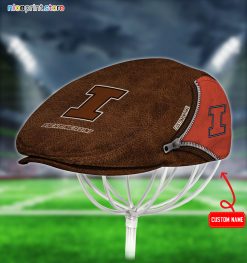 Illinois Fighting Illini NCAA3 Jeff Cap, Flat Cap, Driving Cap M27