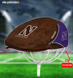 Northwestern Wildcats NCAA4 Jeff Cap, Flat Cap, Driving Cap M27