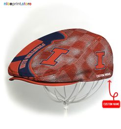 Illinois Fighting Illini NCAA3 Jeff Cap, Flat Cap, Driving Cap M57