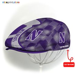 Northwestern Wildcats NCAA4 Jeff Cap, Flat Cap, Driving Cap M57