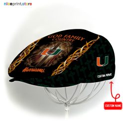 Miami Hurricanes NCAA Jeff Cap, Flat Cap, Driving Cap M60