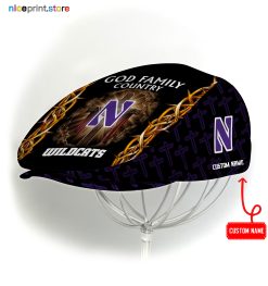 Northwestern Wildcats NCAA4 Jeff Cap, Flat Cap, Driving Cap M60