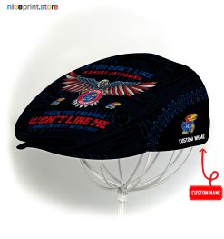 Kansas Jayhawks NCAA Jeff Cap, Flat Cap, Driving Cap M59