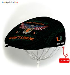 Miami Hurricanes NCAA Jeff Cap, Flat Cap, Driving Cap M59