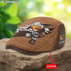Miami Hurricanes NCAA Jeff Cap, Flat Cap, Driving Cap M62