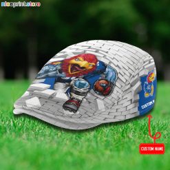 Kansas Jayhawks NCAA Flat Cap, Driving Cap M64