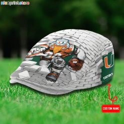Miami Hurricanes NCAA Flat Cap, Driving Cap M64