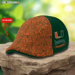 Miami Hurricanes NCAA Premium Ivy Cap, Flat Cap M07