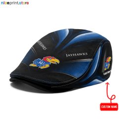 Kansas Jayhawks NCAA Jeff Cap, Flat Cap, Driving Cap M71