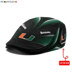 Miami Hurricanes NCAA Jeff Cap, Flat Cap, Driving Cap M71