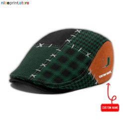 Miami Hurricanes NCAA Jeff Cap, Flat Cap, Driving Cap M75