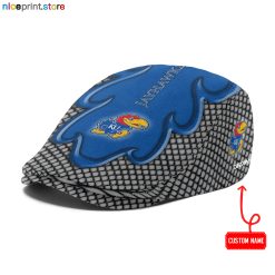 Kansas Jayhawks NCAA Jeff Cap, Flat Cap, Driving Cap M73