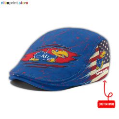 Kansas Jayhawks NCAA Jeff Cap, Flat Cap, Driving Cap M74