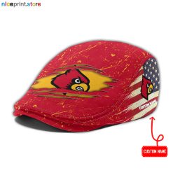 Louisville Cardinals NCAA Jeff Cap, Flat Cap, Driving Cap M74