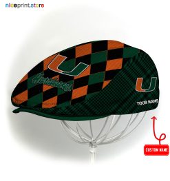 Miami Hurricanes NCAA Jeff Cap, Flat Cap, Driving Cap M77