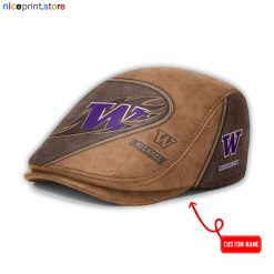 Leather-Washington Huskies NCAA2 Leather Beret Caps M52