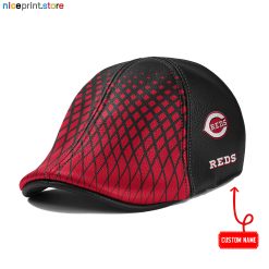 Leather-Cincinnati Reds MLB Leather Ivy Caps M02