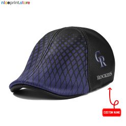 Leather-Colorado Rockies MLB Leather Ivy Caps M02