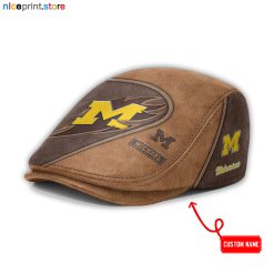 Leather-Michigan Wolverines NCAA Leather Beret Caps M52