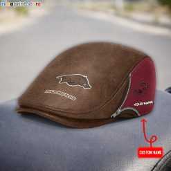 Leather-Arkansas Razorbacks NCAA Leather Beret Caps M27