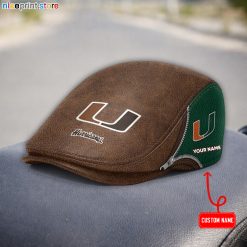 Leather-Miami Hurricanes NCAA Leather Beret Caps M27