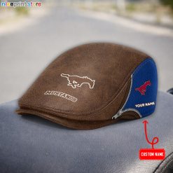 Leather-SMU Mustangs NCAA2 Leather Beret Caps M27