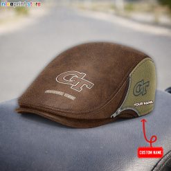 Leather-Georgia Tech Yellow Jackets NCAA3 Leather Beret Caps M27