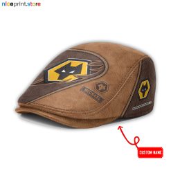 Leather-Wolverhampton Wanderers EPL Leather Beret Caps M52