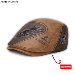 Leather-Miami Marlins MLB Leather Beret Caps M52