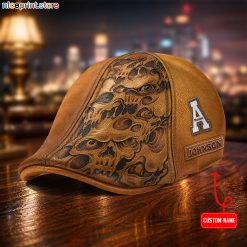 Leather Cap-Appalachian State Mountaineers NCAA4 Leather Ivy Caps-Flat Cap M06