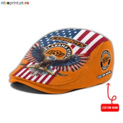 Oklahoma State Cowboys NCAA Jeff Cap, Flat Cap, Driving Cap M86