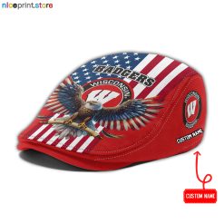 Wisconsin Badgers NCAA Jeff Cap, Flat Cap, Driving Cap M86