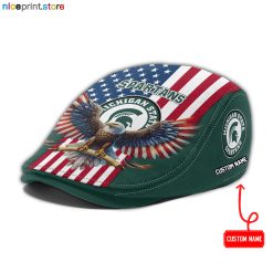 Michigan State Spartans NCAA2 Jeff Cap, Flat Cap, Driving Cap M86