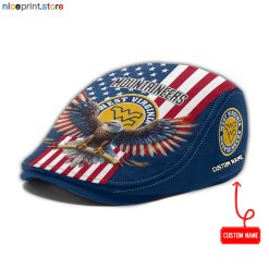 West Virginia Mountaineers NCAA2 Jeff Cap, Flat Cap, Driving Cap M86