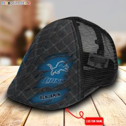 Detroit Lions NFL Mesh Trucker Hat-Ivy Hat-Black and White Mesh Cap M01