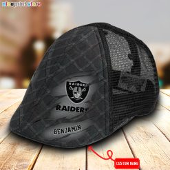Las Vegas Raiders NFL Mesh Trucker Hat-Ivy Hat-Black and White Mesh Cap M01