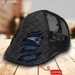New England Patriots NFL Mesh Trucker Hat-Ivy Hat-Black and White Mesh Cap M01