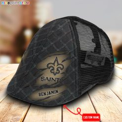 New Orleans Saints NFL Mesh Trucker Hat-Ivy Hat-Black and White Mesh Cap M01