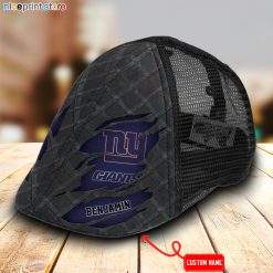 New York Giants NFL Mesh Trucker Hat-Ivy Hat-Black and White Mesh Cap M01