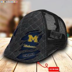 Michigan Wolverines NCAA Mesh Trucker Hat-Ivy Hat-Black and White Mesh Cap M01