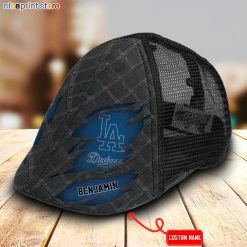 Los Angeles Dodgers MLB Mesh Trucker Hat-Ivy Hat-Black and White Mesh Cap M01