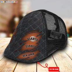 San Francisco Giants MLB Mesh Trucker Hat-Ivy Hat-Black and White Mesh Cap M01
