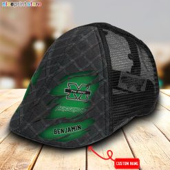 Marshall Thundering Herd NCAA2 Mesh Trucker Hat-Ivy Hat-Black and White Mesh Cap M01