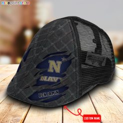 Navy Midshipmen NCAA2 Mesh Trucker Hat-Ivy Hat-Black and White Mesh Cap M01