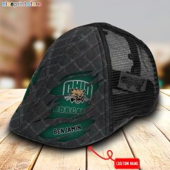 Ohio Bobcats NCAA4 Mesh Trucker Hat-Ivy Hat-Black and White Mesh Cap M01